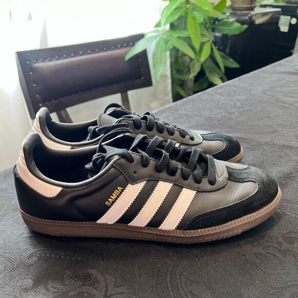 Adidas Samba black and white shoes suede size 9.5 men - Picture 1 of 9